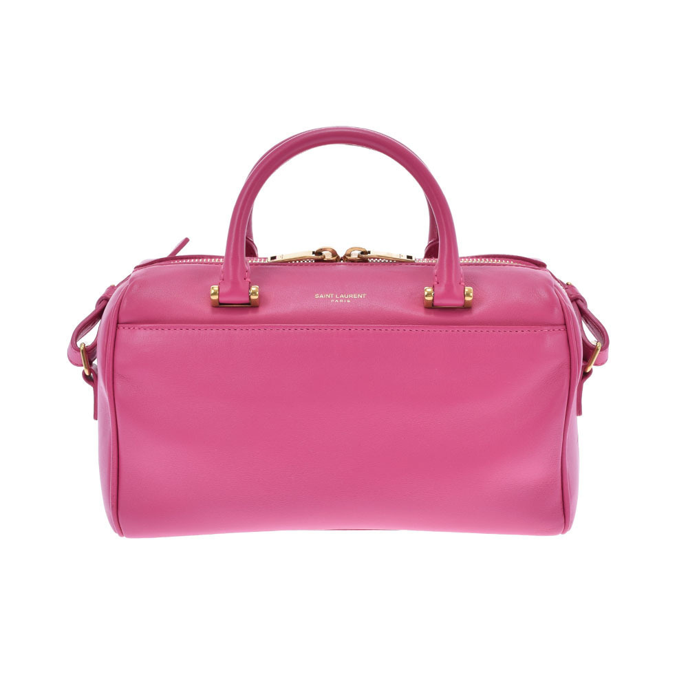 SAINT LAURENT Duffle Handbag Pink Leather Bag